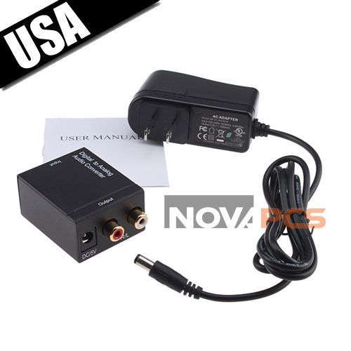 Digital Optical Coax to Analog RCA Audio Converter