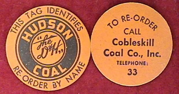 NY Cobleskill Coal Co Hudson Coal Scatter Tag Fiber