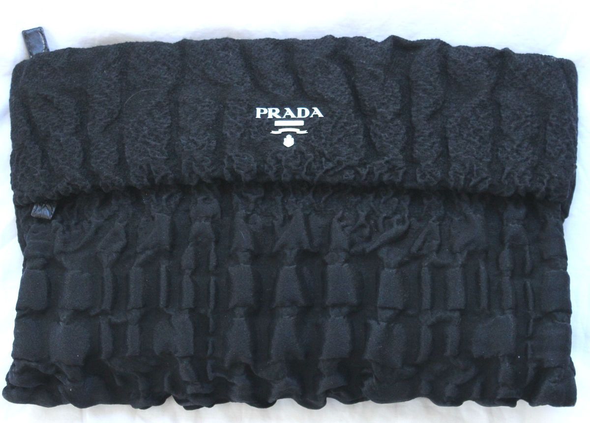 OOOOOHH***NWT $745 PRADA DIVINE SILK CLOQUET OVERSIZED CLUTCH