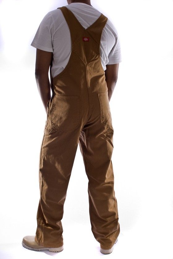 Dickies Mens Denim Bib Overalls Brown