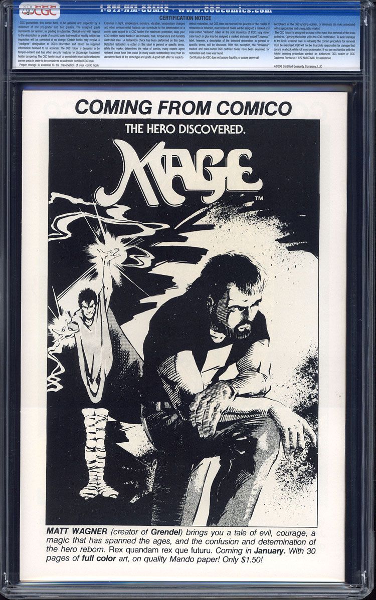  CGC 9 6 NM 1st Sam Kieth Published Artwork 1st Maxx RARE