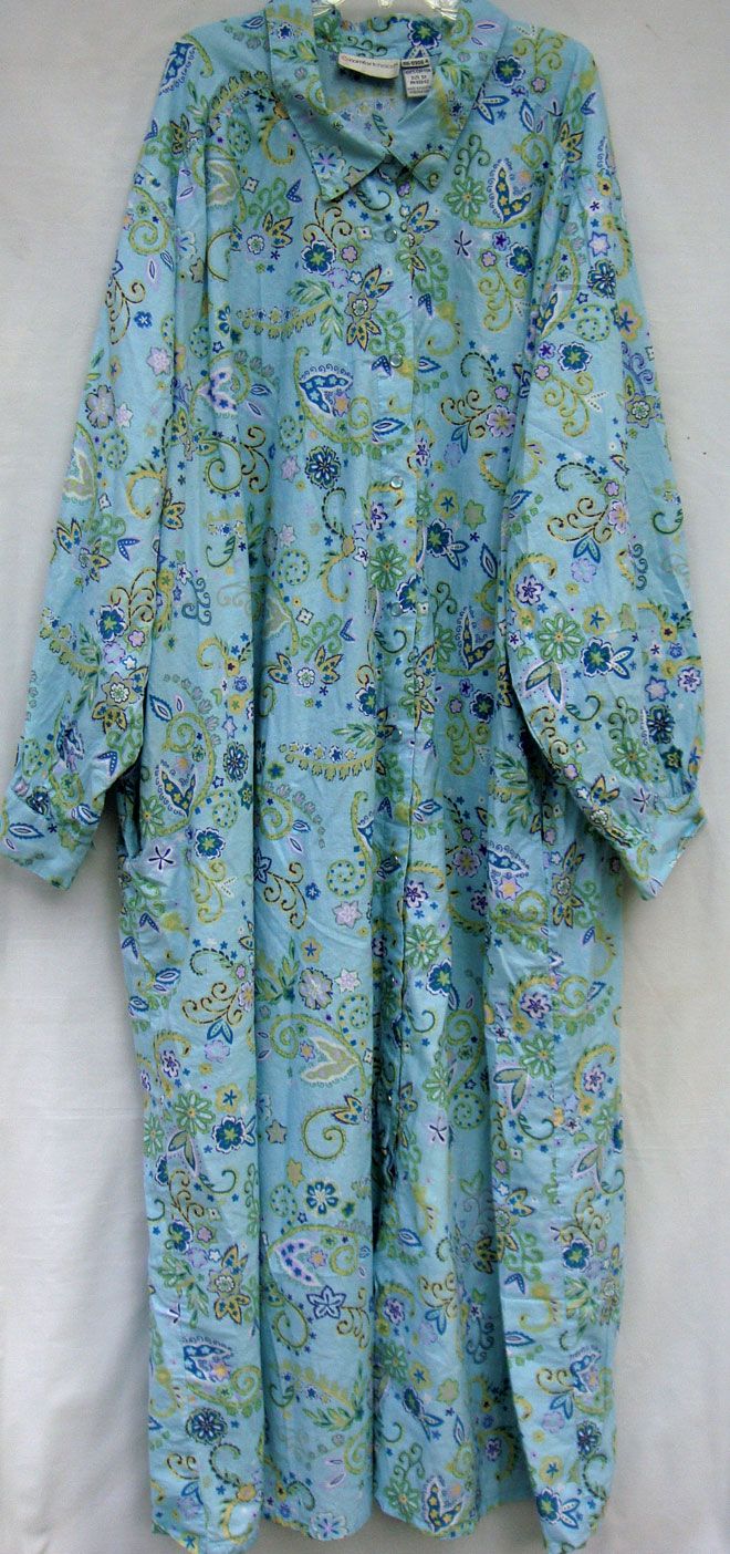 Comfort Choice Plus Size Floral Design Maxi Dress Lounger Sz 5X