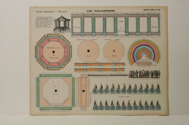  Epinal No 518 Les Velocipedes G Construction Paper Model