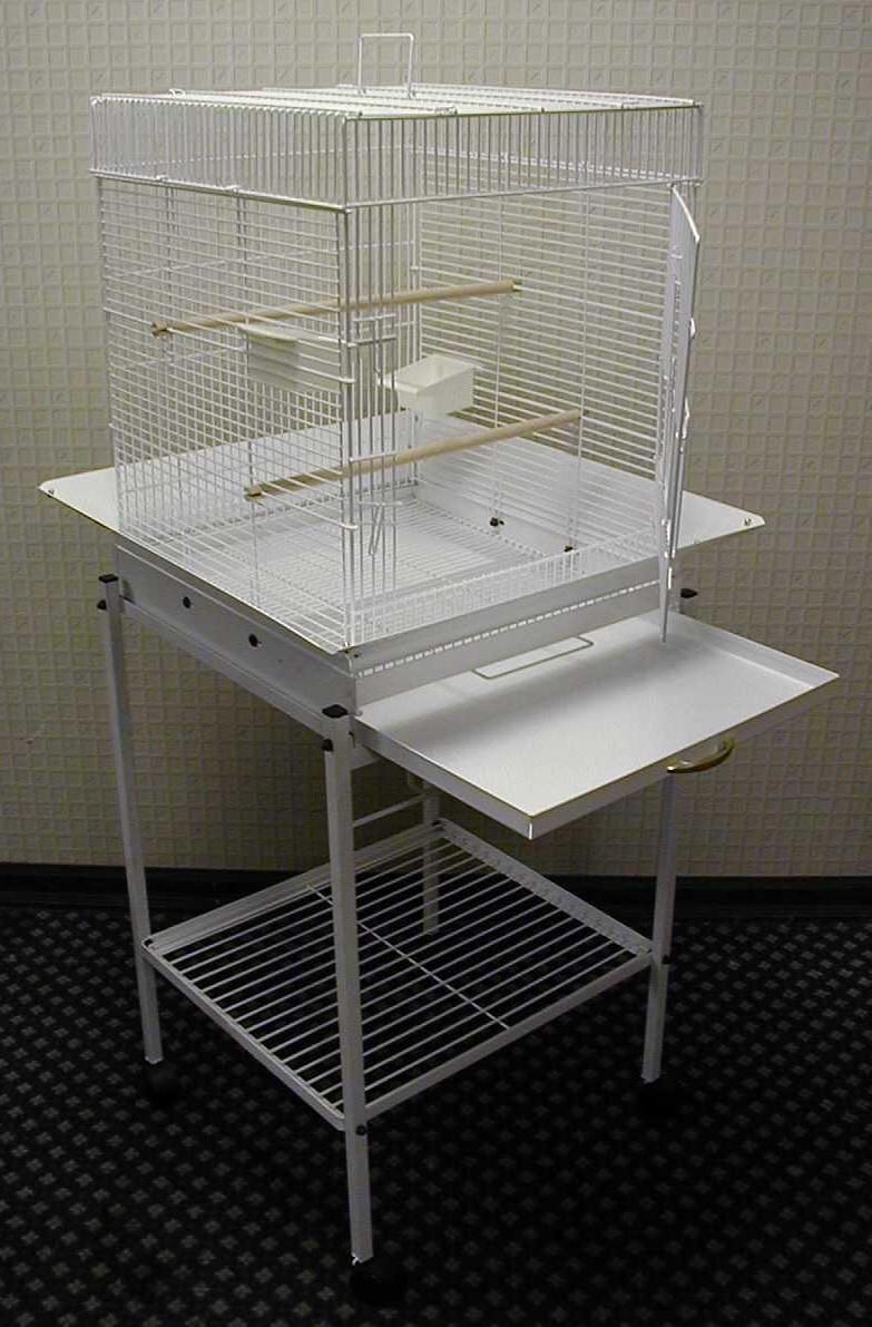 Small Bird BIRD CAGE ON STAND white Cockatiel Parakeet 18 X 19 X 53