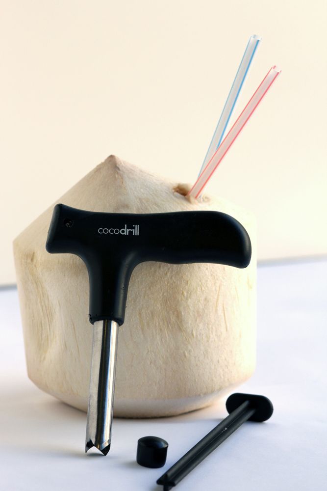 included 1 qty CocoDrill Coconut Opener Tool + Safety Cap + Cleaner