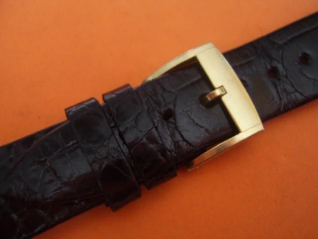  Gent's Delaneau 20mm Signed Black Crocodile Band