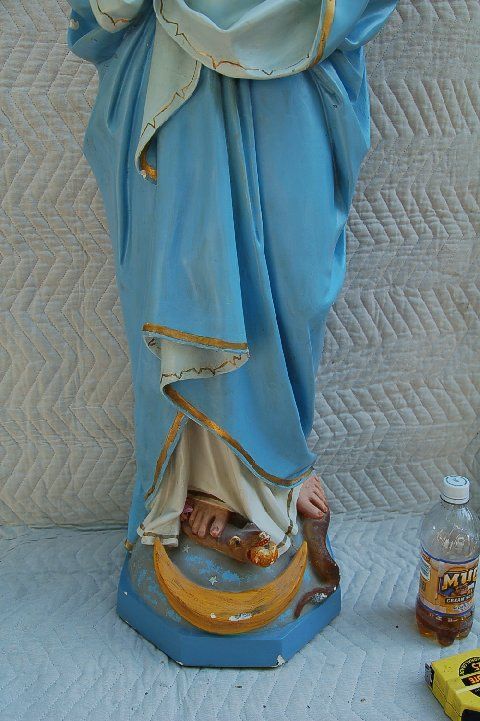 Antique Statue of Mary Immaculate Conception 42 HT