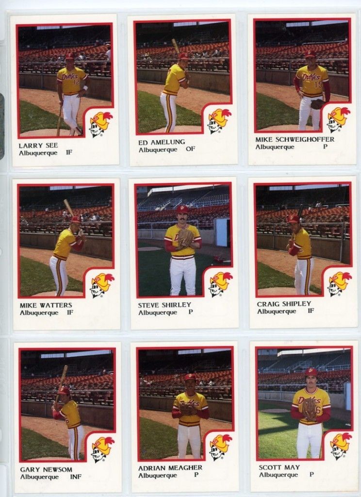  1986 Albuquerque Dukes Steve Shirley Corrales