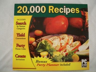 Cosmi 20 000 Recipes CD ROM Software New