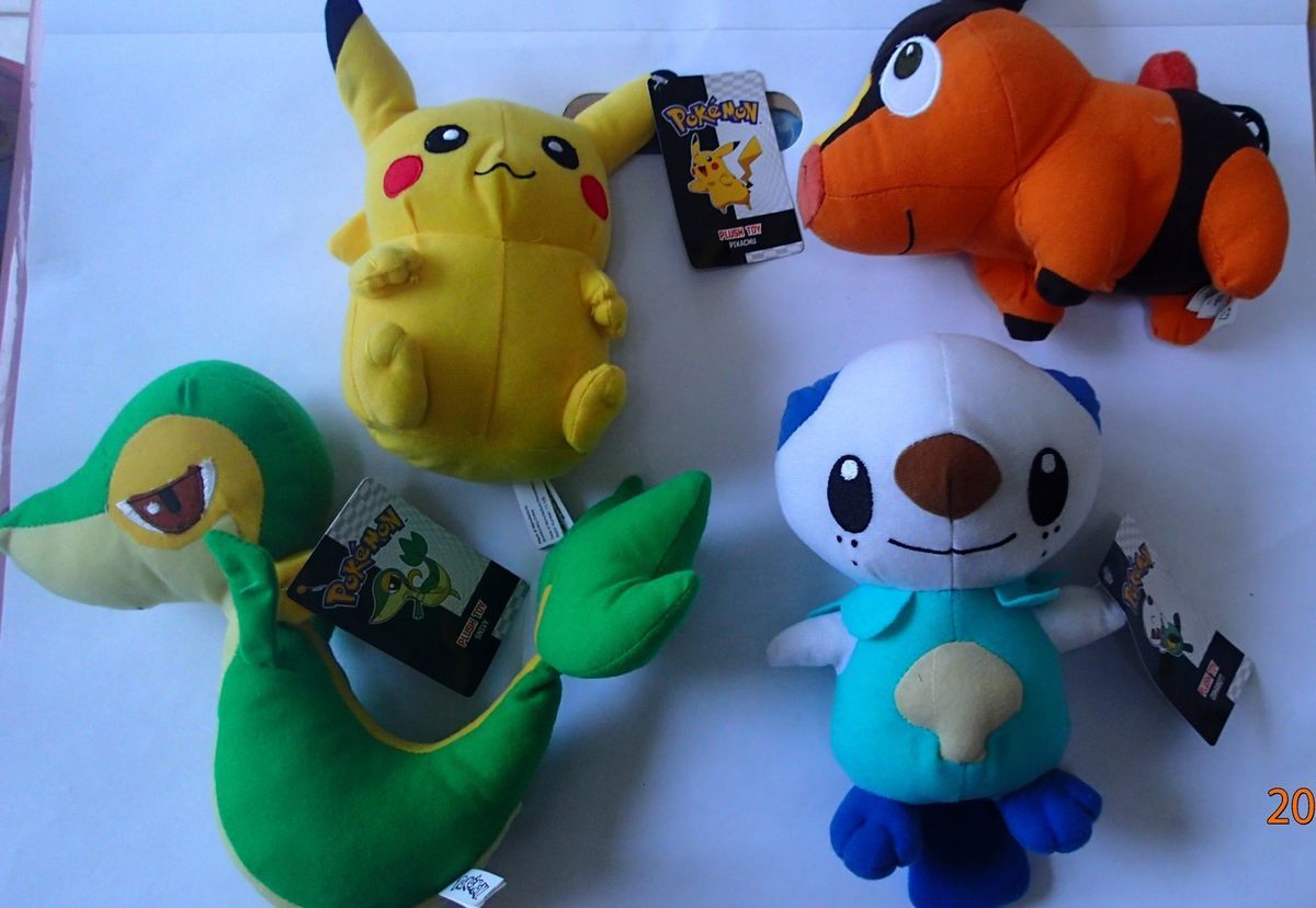 Nintendo Pokemon Plush Lot Pikachu Oshawott Tepig Snivy