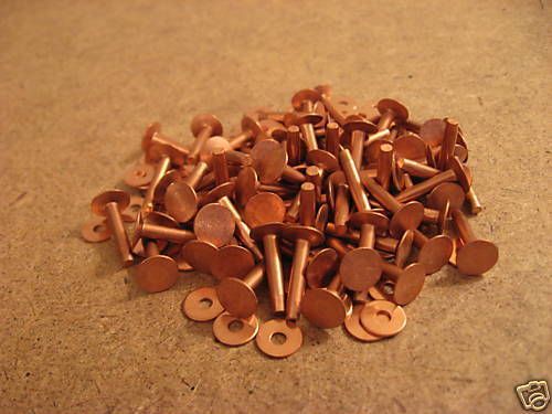 Copper Rivets Burrs 3 4 12 GA 75 Pack 1 Pound Pack SCA Leathercraft