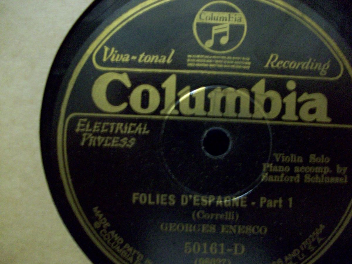 Corelli Folies D  Espana Georges Enesco Schlussel Columbia Viva Tonal