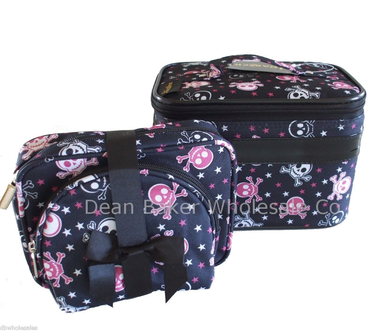 Skull Crossbones Cosmetic Train Makeup Travel Case