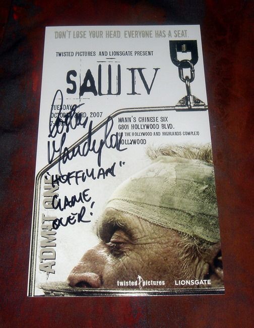 costas mandylor hoffman signed 1st saw 4 ticket