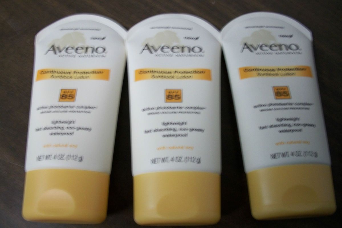 New Tubes of Aveeno Continuous Protection Sunblock Lotion SPF 85 4