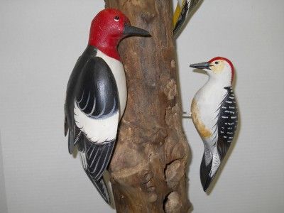 Woodpecker Pole with 4 birds by Zack Ward Crisfield Maryland