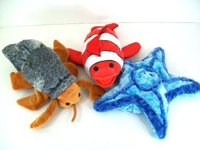  Hand Glove Puppets Crab Fish Starfish Plush Stuffed Animal Toys