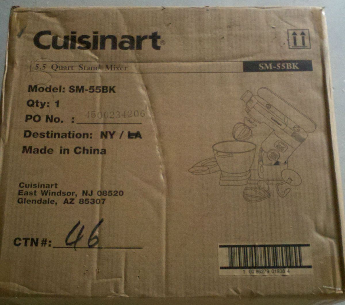 New Cuisinart Stand Mixer Black SM 55BK 800 Watts