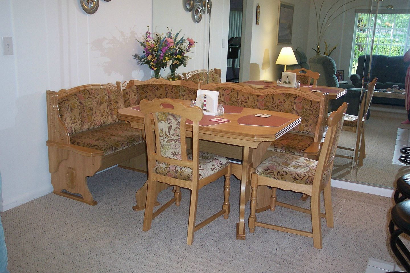 Rustic Corner Bench Breakfast Kitchen Booth Dining Set