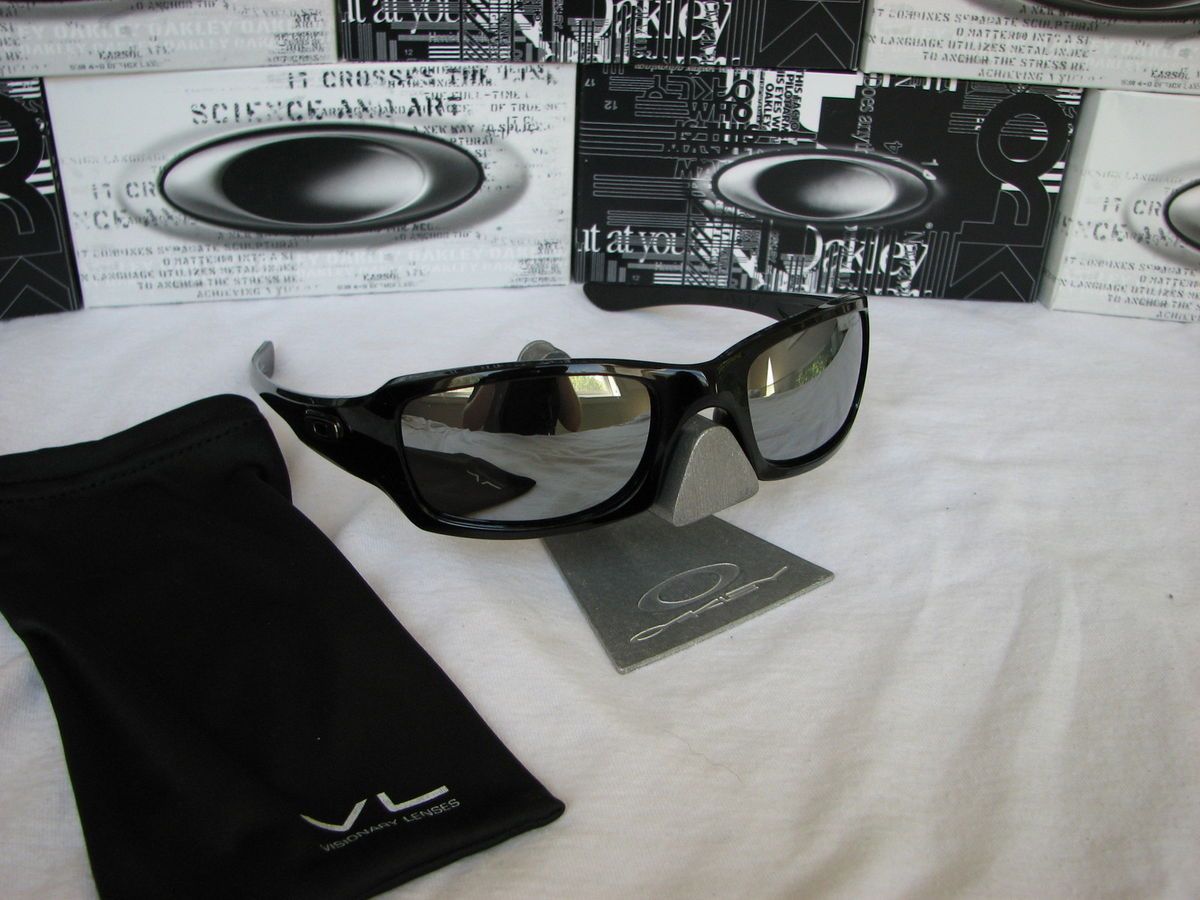   SQUARED POLISHED BLACK FRAME W SILVER ICE POLARIZED CUSTOM LENSES