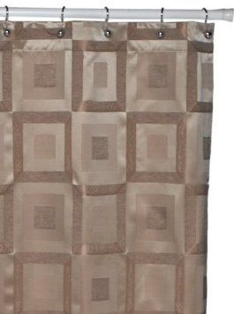 Croscill Fabric Shower Curtain Metro Stall Geometric Pattern Gromets