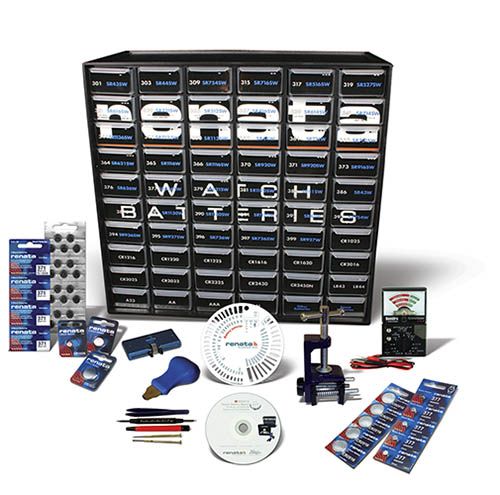Renata Deluxe Watch Battery Starter Kit Tools Batteries CD Draws Signs