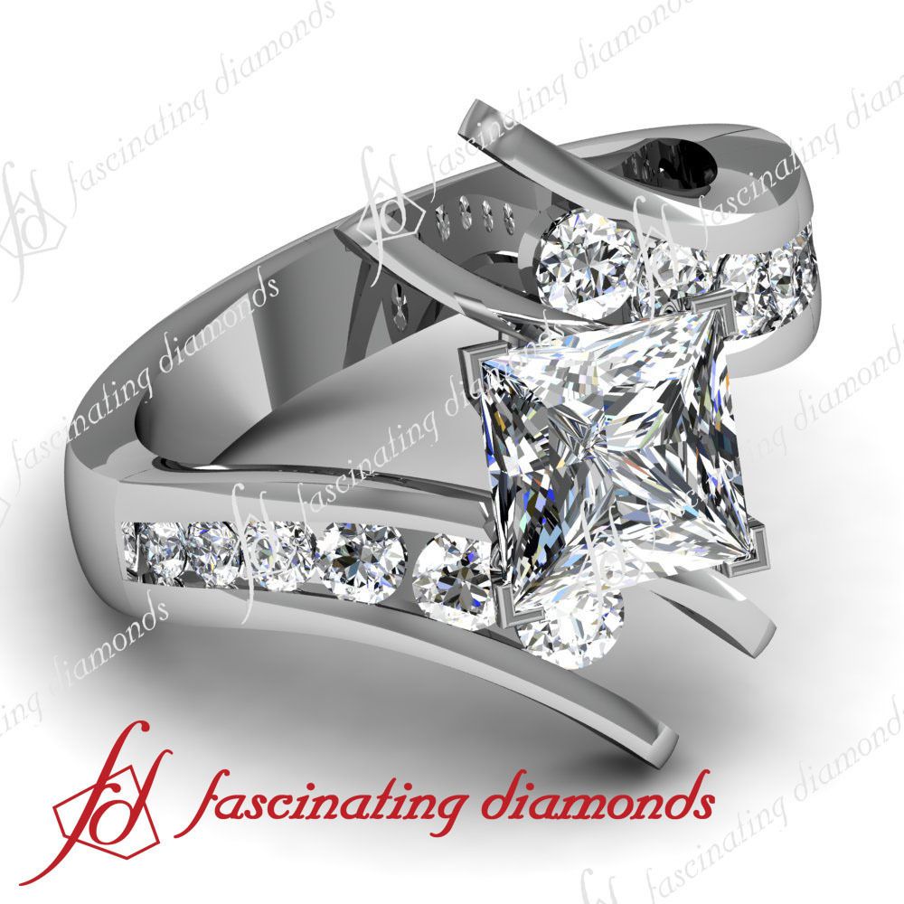  Cut Diamond Engagement Ring Channel Set CUTEXCELLENT SI1 E GIA