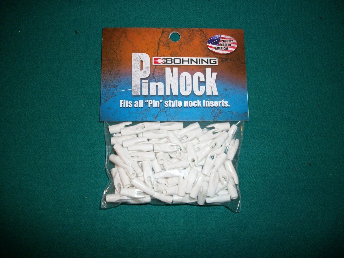 25 Pack Bohning Pin Arrow Nocks White fit Easton Carbon Express Gold