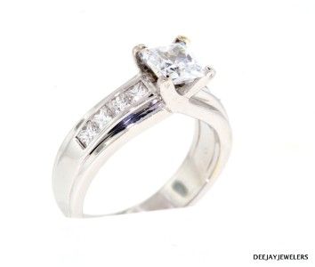 70ct Princess VS1 E Diamond 18kt w Gold Engagement Ring Semi 1 50ct