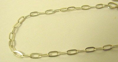 VTG MEXICO LONG HAMMERED LINK STERLING SILVER 1.5 GRAM ADJUSTABLE