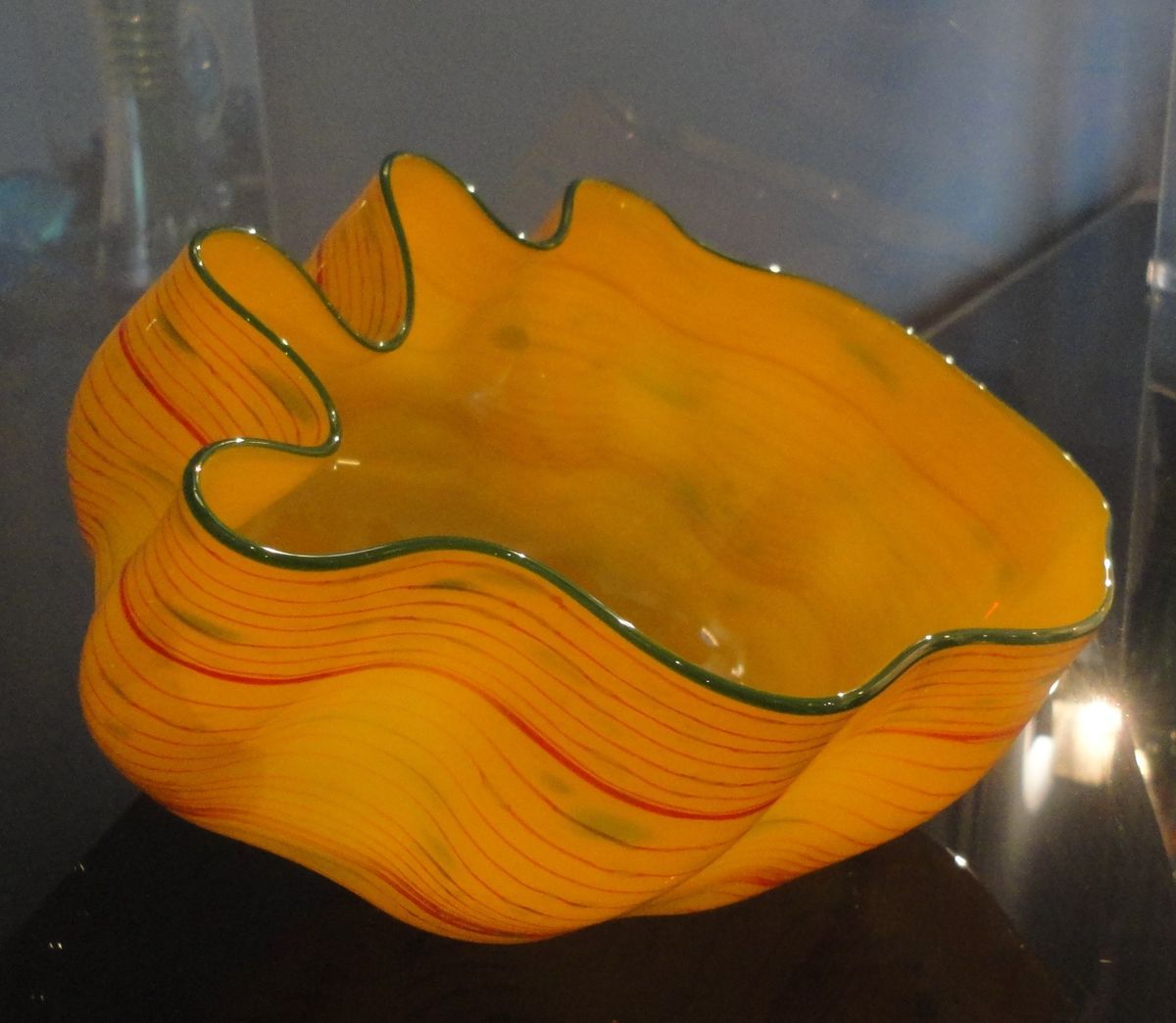 Dale Chihuly Desert Yellow Macchia Art Glass Piece with COA