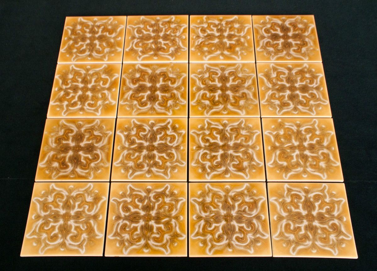 Vintage Villeroy Bosh 6 Butterscotch Yellow Tiles Lot of 16 Germany