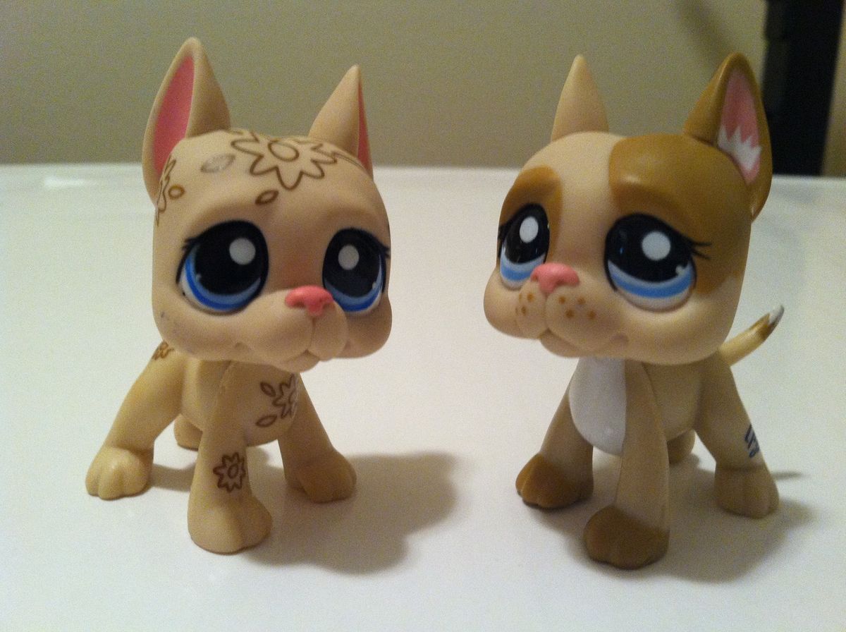 Littlest Pet Shop RARE Pair of Great Danes Lot LPS