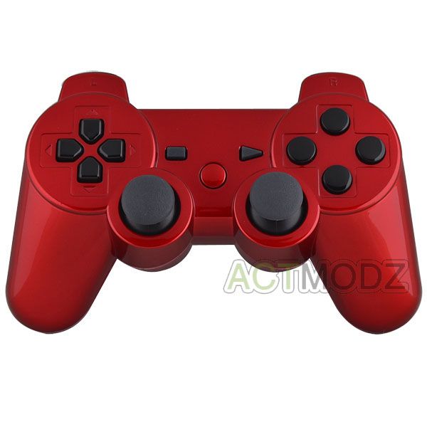 Custom Glossy Red PS3 Dual Shock Controller Shells Parts Triggers