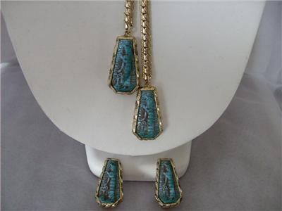 Vintage Whiting Davis Egyptian Pharoah Snake Necklace Set