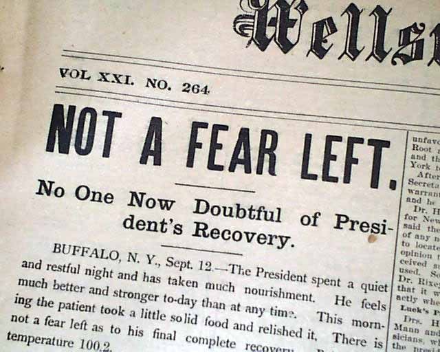  McKinley Assassination Leon Frank Czolgosz 1901 Newspaper