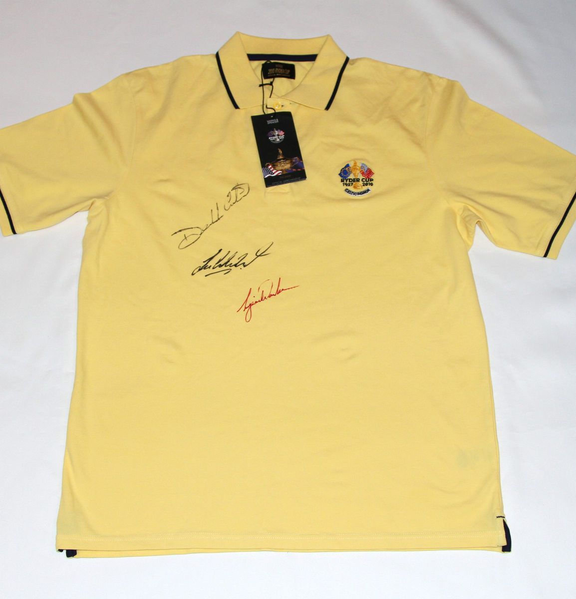 Tiger Woods Darren Clarke Lee Westwood Autographed 2010 Ryder Cup