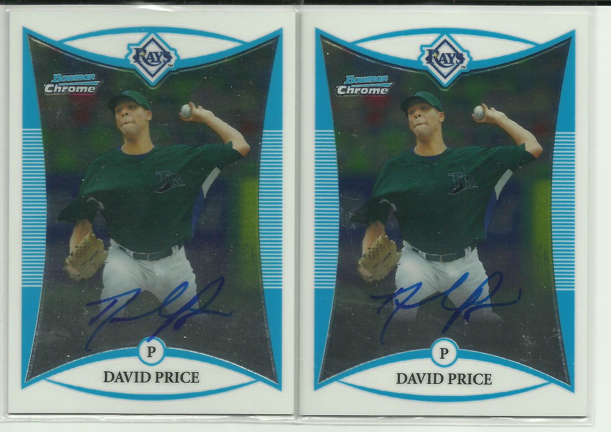 2008 Bowman Chrome David Price 2 Lot Auto RC