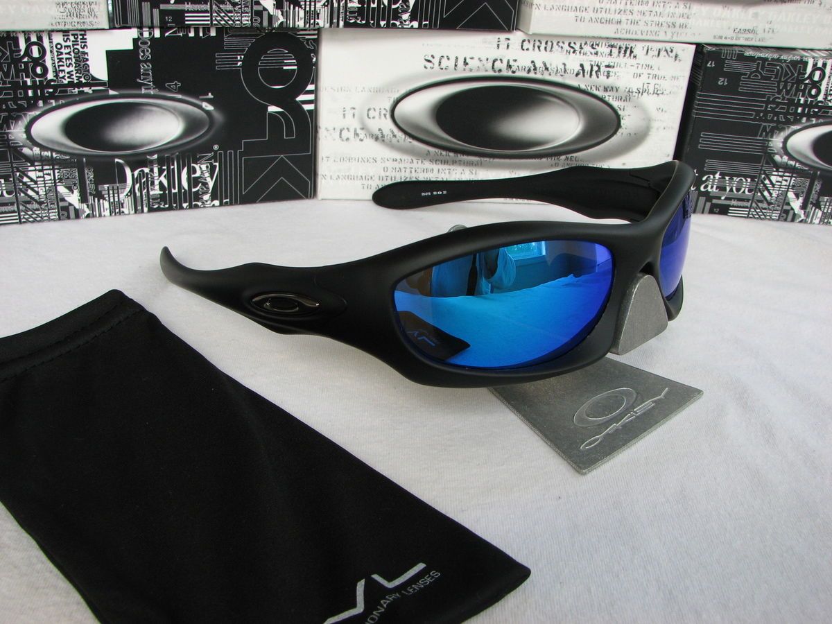   MONSTER DOG MATTE BLACK FRAME W ICE BLUE POLARIZED CUSTOM LENSES