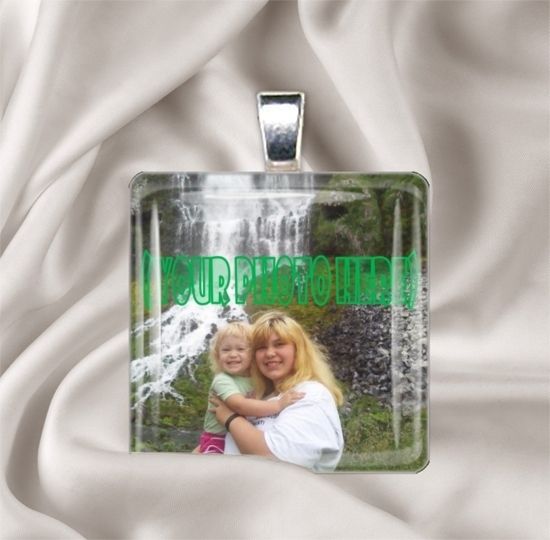 Glass Tile Pendant Necklace Your Custom Photo