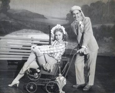 MITZI GAYNOR ORIG STILL CHEESECAKE IN BABY CARRIAGE W/DAVID WAYNE