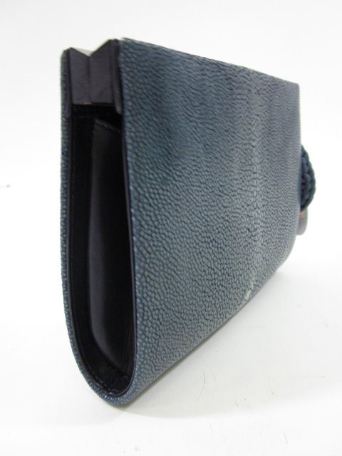 Daniele Cornaggia Blue Stingray Leather Clutch Handbag