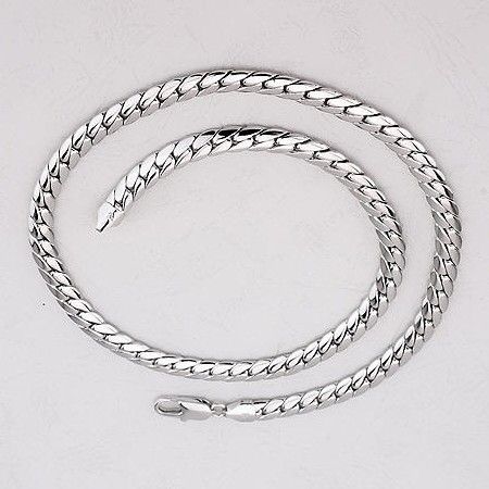 dainty Mens 18K White Gold Filled Solid Special Necklace Chain 24