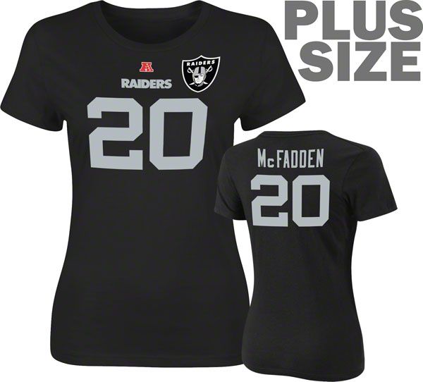 Darren McFadden Black 20 Oakland Raiders Womens Plus Size Fair Catch