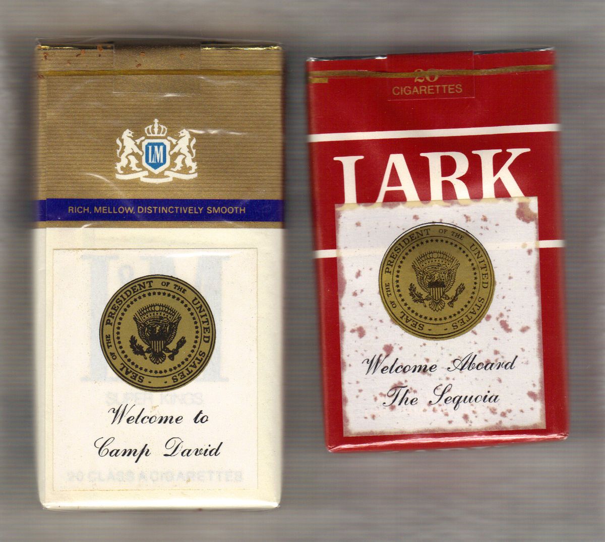   PRESIDENT Cigarette Packs Welcome Camp David L M Sequoia Lark POTUS