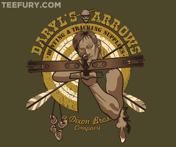 Teefury The Walking Dead Daryl Dixon Norman Reedus Daryls Arrows RARE