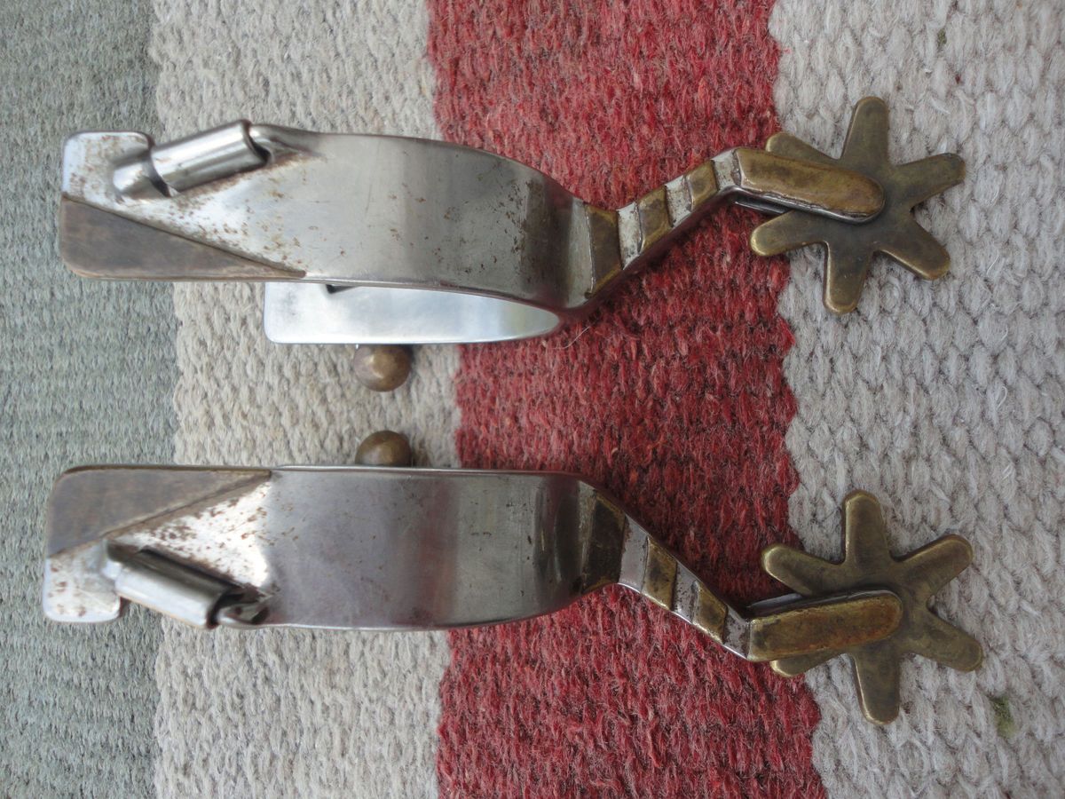  Western Handmade Mounted Marked Cowboy Spurs by David Andrews