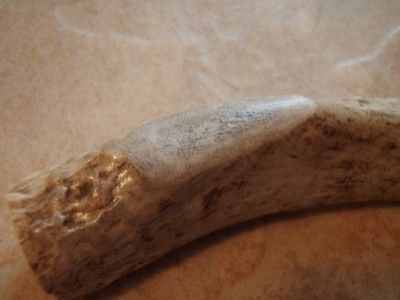 deer antler knife handle carved wolf tracks