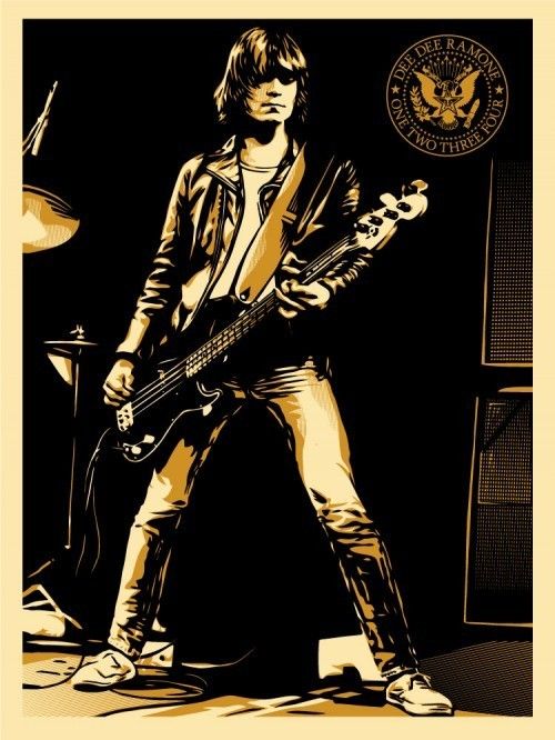 Dee Dee Ramone Screen Print Shepard Fairey Signed Numbered 18 x 24