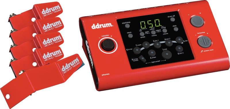Ddrum DD1 Electronic Drum Module Red Shot Triggers 4 Tom Snare DD1M RS